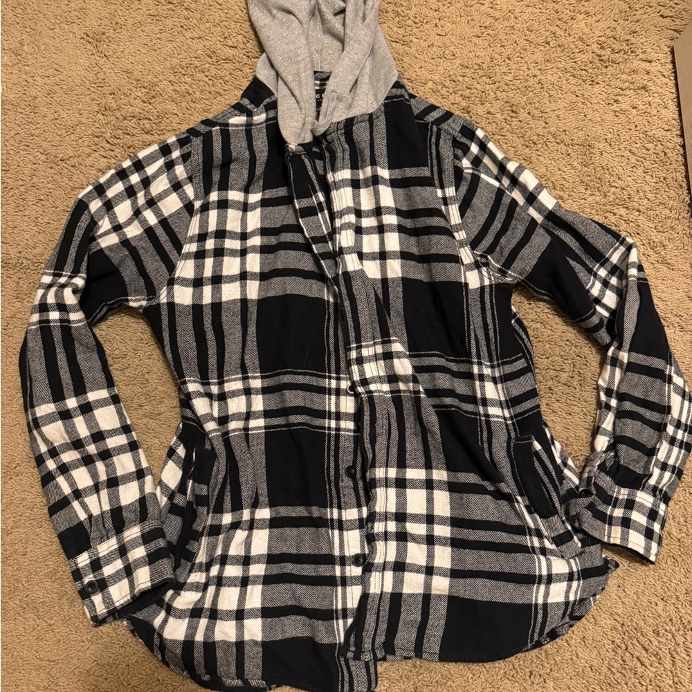 PacSun Checkered Hooded Shirt